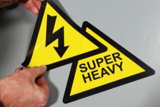super heavy vinyl warning sticker