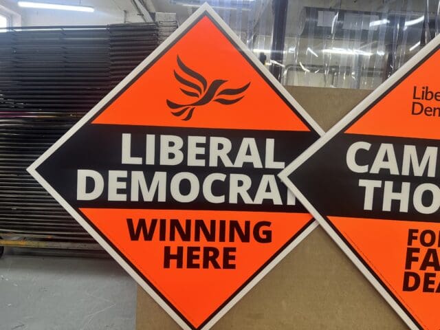 Lib Dem election sign